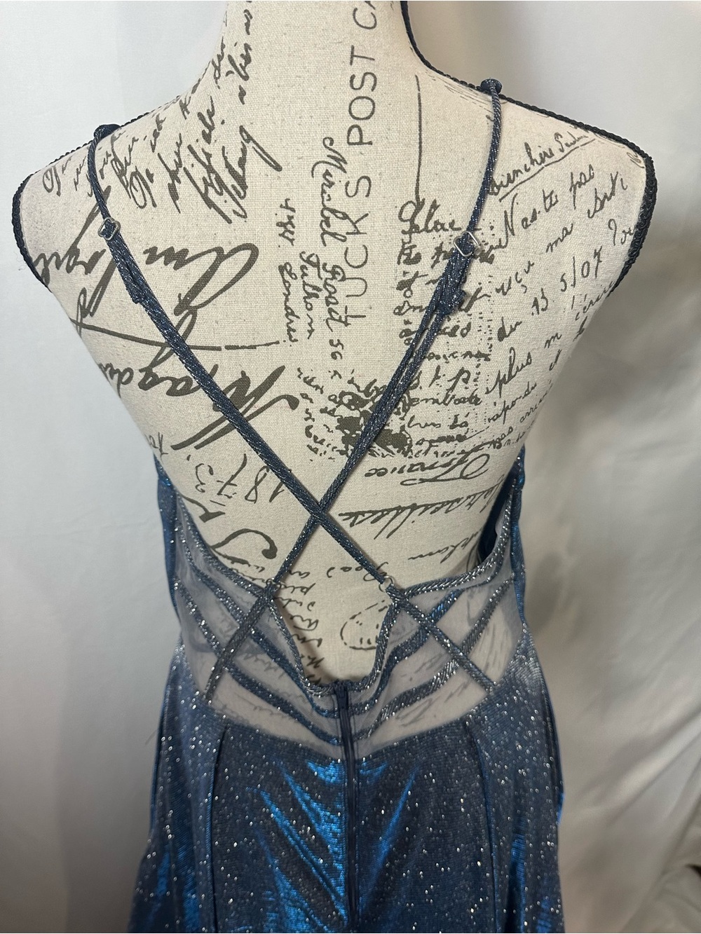 My Michelle Sparkling Navy Plunge Midi Dress - Picture 6 of 12